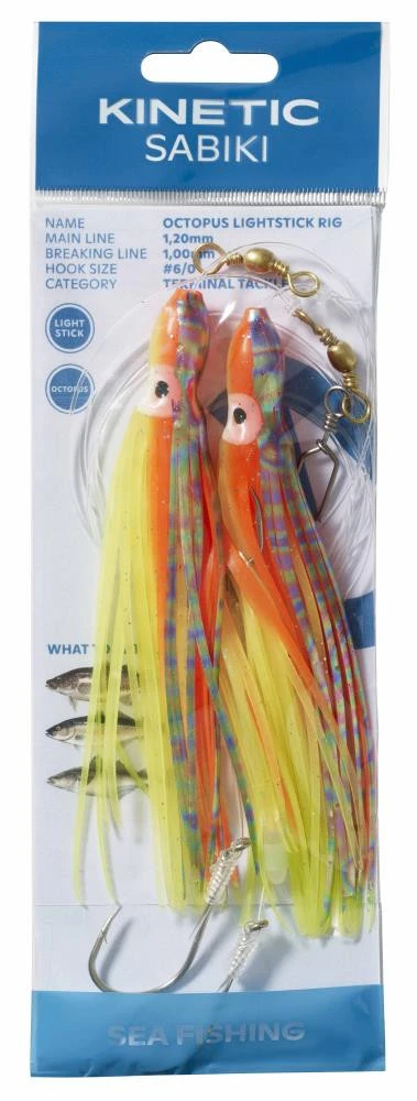 Kinetic Sabiki Octopus Lightstick - Vorfach 1 Kinetic Sabiki Octopus Lightstick - Vorfach