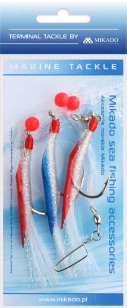 MIKADO Hair Tube Rig 6/0 - Weiß-Rot-Blau