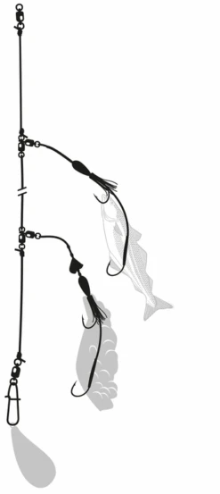 Zebco Leng Rig Selbstleuchtend 10/0 + 7/0 - 1,20mm - 65kg